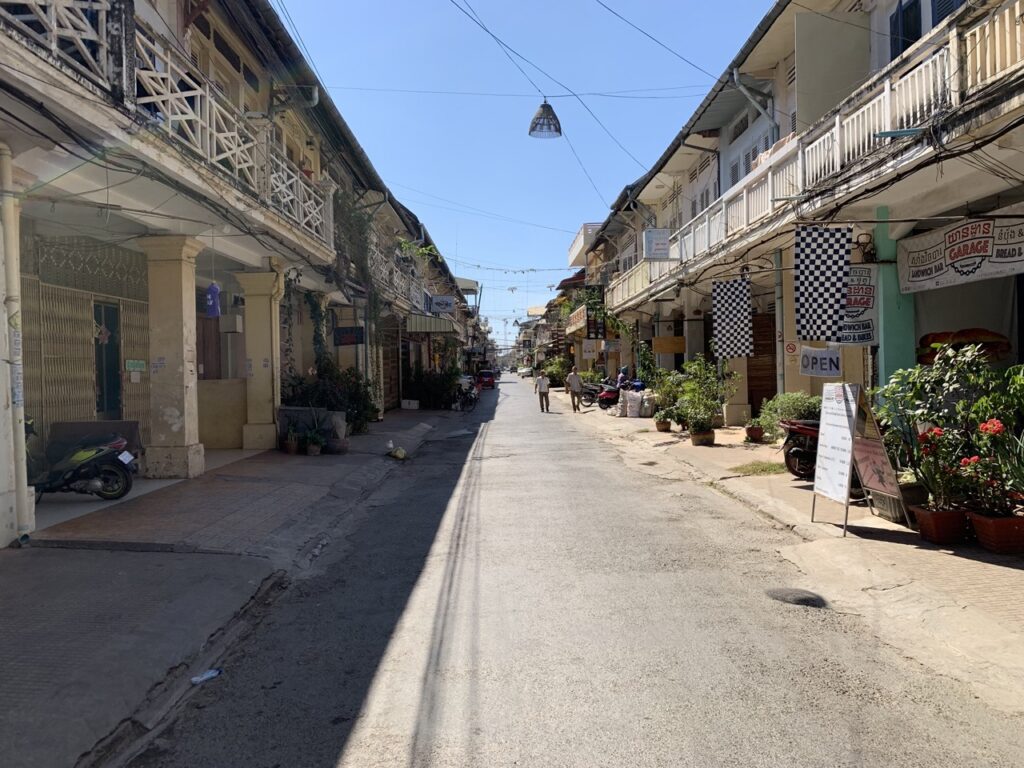 A colonial street in Battambang
