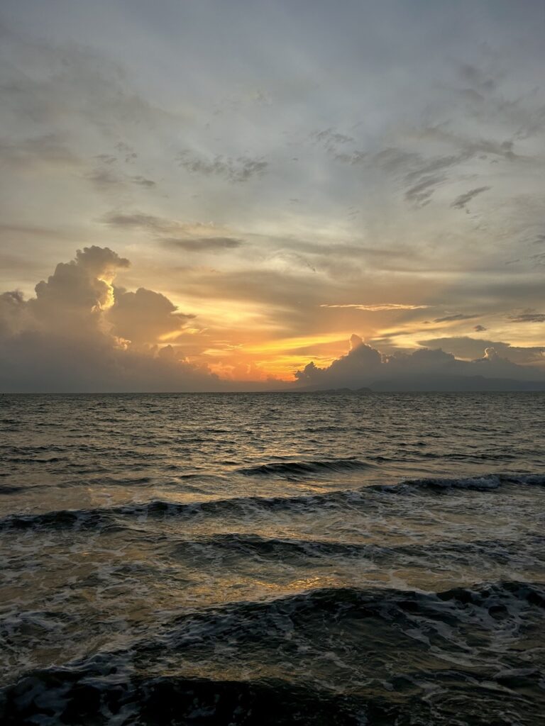 sea and sunset from Kep